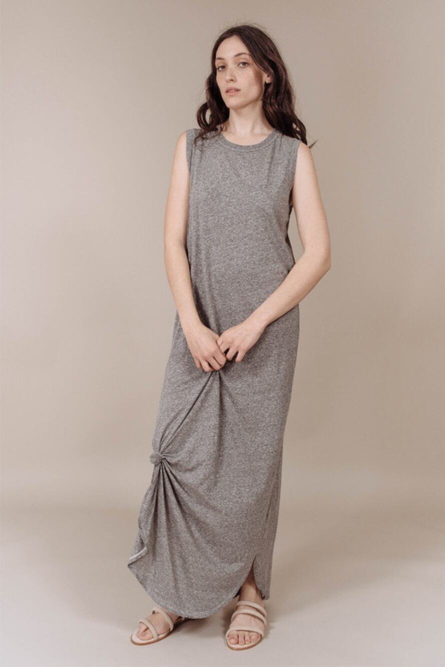 the GREAT sleeveless maxi dress, cotton/poly blend with slit - size Small (1)